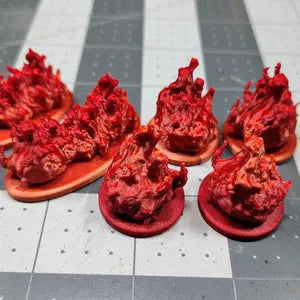 3D Printed Fire Tokens: Flame Markers for Tabletop RPG Games